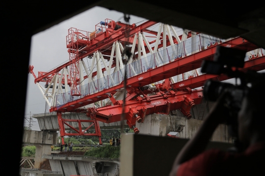 Begini kondisi bantalan crane yang ambruk dan tewaskan 4 pekerja