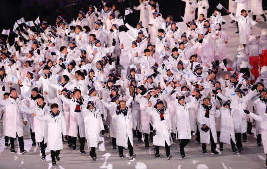Momen langka dua Korea bersatu dalam Olimpiade Pyeongchang
