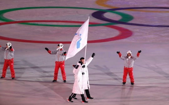 Momen langka dua Korea bersatu dalam Olimpiade Pyeongchang