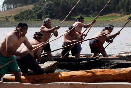 Melihat lomba kano 'Wampo' tradisional Suku Mapuche