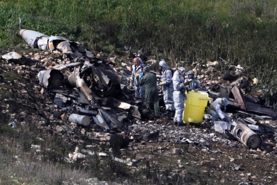 Jet tempur Israel hancur berkeping-keping usai ditembak rudal Suriah