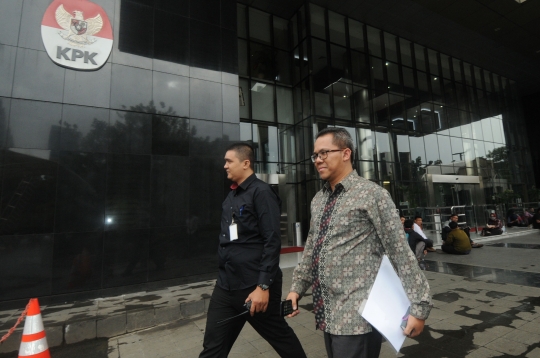 Petinggi Garuda Indonesia usai jalani pemeriksaan di Gedung KPK