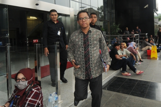 Petinggi Garuda Indonesia usai jalani pemeriksaan di Gedung KPK
