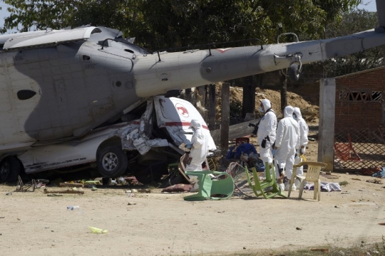 Tinjau lokasi gempa, helikopter militer Meksiko jatuh hingga tewaskan 13 orang