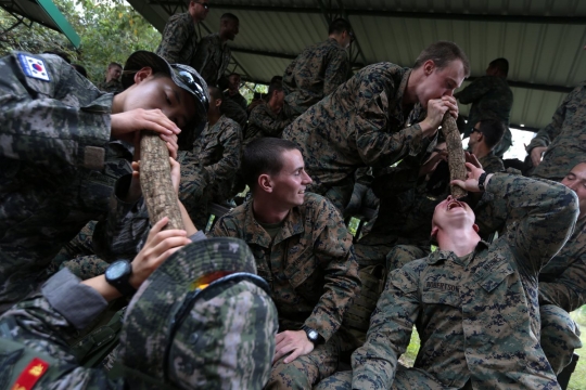 Cara militer Thailand latih Marinir AS dan Korsel bertahan hidup di hutan