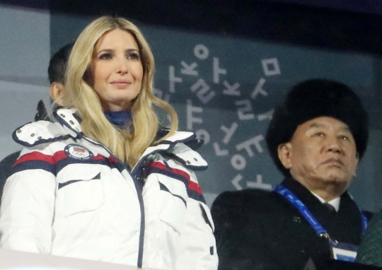 Ekspresi Jenderal Korut saksikan penutupan Olimpiade Pyeongchang bareng Ivanka Trump