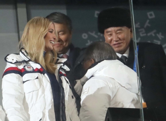 Ekspresi Jenderal Korut saksikan penutupan Olimpiade Pyeongchang bareng Ivanka Trump
