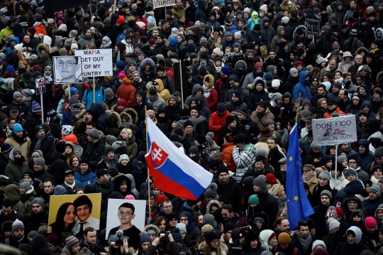 Aksi ribuan warga protes pembunuhan jurnalis Slovakia