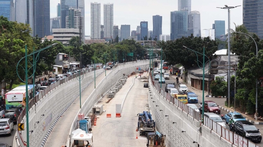 Penampakan proyek underpass Mampang yang capai 90 persen