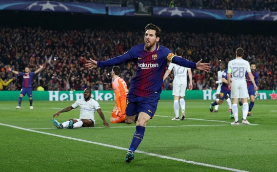 Aksi Messi dkk berpesta gol ke gawang Chelsea