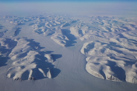 Pantauan udara kondisi hamparan es di Greenland