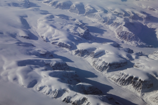 Pantauan udara kondisi hamparan es di Greenland