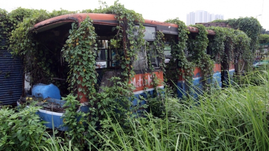 Mengunjungi makam bus Metromini di Rawa Buaya