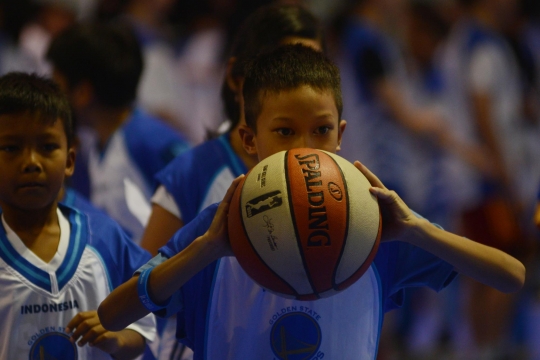 Semangat anak-anak ikuti pembinaan Jr NBA Indonesia