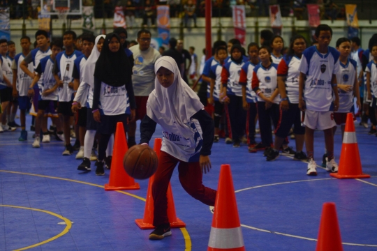 Semangat anak-anak ikuti pembinaan Jr NBA Indonesia