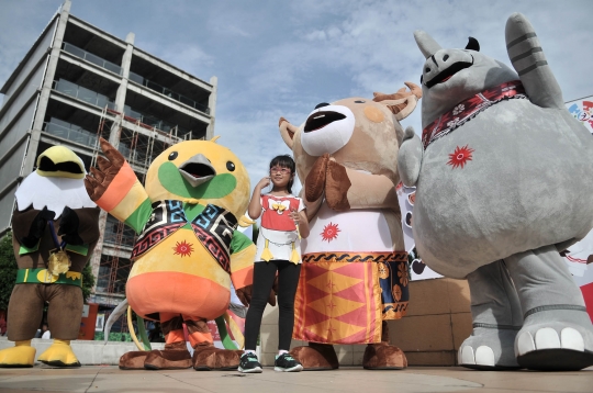 Maskot lucu Asian Games 2018 sapa pengunjung Car Free Day