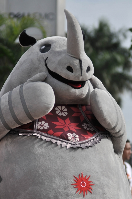 Maskot lucu Asian Games 2018 sapa pengunjung Car Free Day