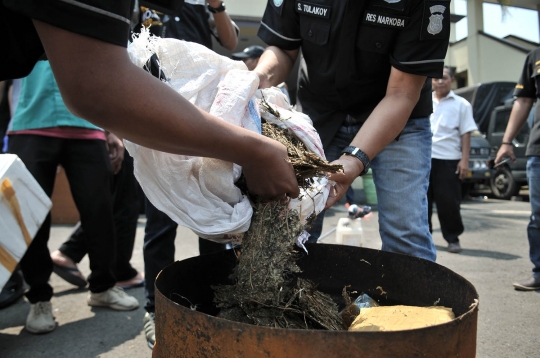 Polres Jakarta Utara musnahkan 382 gram sabu dan 39 kg ganja