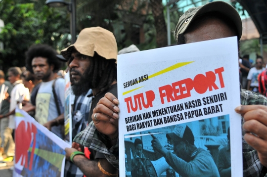 Aksi masyarakat Papua tuntut Freeport ditutup