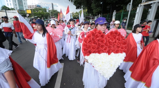 Rayakan Paskah, umat Kristiani kirab di Jalan Thamrin