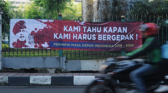 Spanduk dukungan Gatot bermunculan di sudut Ibu Kota