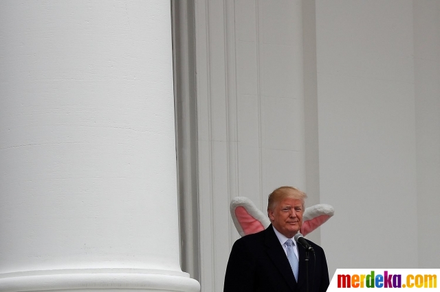 acara unbk berita Paskah, Trump kelinci berekspresi : Foto seperti Ditemani