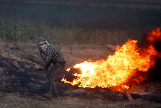 Hingga saat ini bentrokan di Jalur Gaza masih mencekam