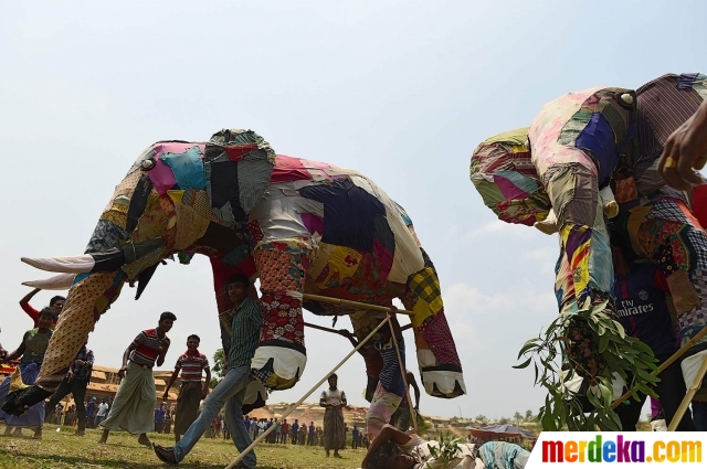 Foto : Pengungsi Rohingya jalani latihan hadapi gajah liar 