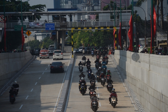 Melihat penampakan Underpass Mampang-Kuningan saat uji coba