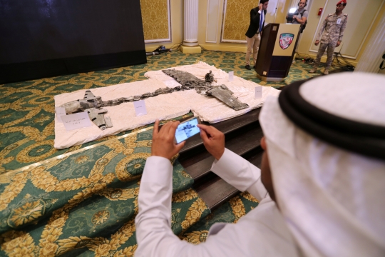 Wujud drone Houthi yang ditembak jatuh militer Saudi