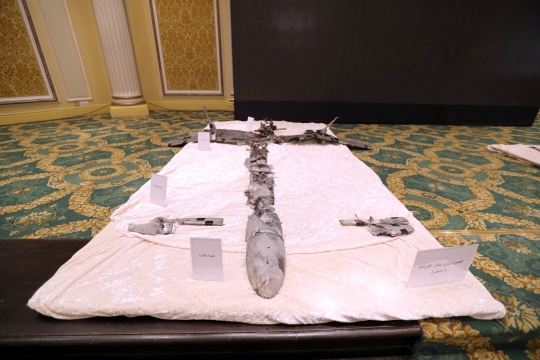 Wujud drone Houthi yang ditembak jatuh militer Saudi