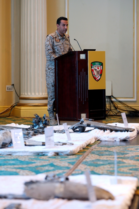 Wujud drone Houthi yang ditembak jatuh militer Saudi