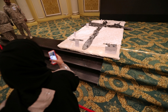 Wujud drone Houthi yang ditembak jatuh militer Saudi