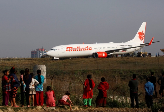 Tergelincir di Nepal, Malindo Air jadi tontonan warga