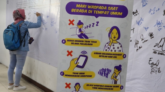 Sambut Hari Kartini, petugas KCI kampanye pencegahan pelecehan seksual