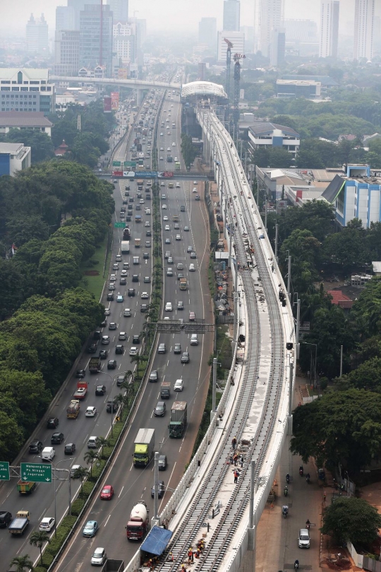 Lintasi tol JORR, ini penampakan jalur layang MRT dari udara