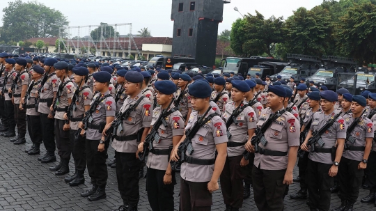 Pasukan Brimob gelar apel pengamanan jelang Hari Buruh hingga Asian Games