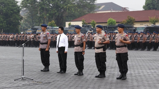 Pasukan Brimob gelar apel pengamanan jelang Hari Buruh hingga Asian Games