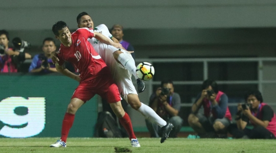 Babak Pertama, Indonesia U-23 vs Korut tampil imbang di Pakansari
