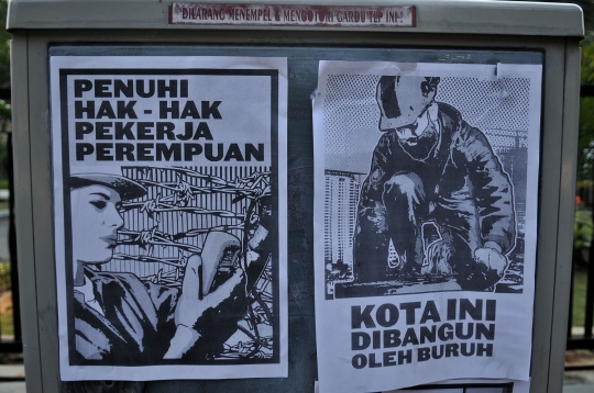 Jejak vandalisme buruh saat peringatan May Day