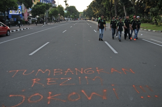 Jejak vandalisme buruh saat peringatan May Day