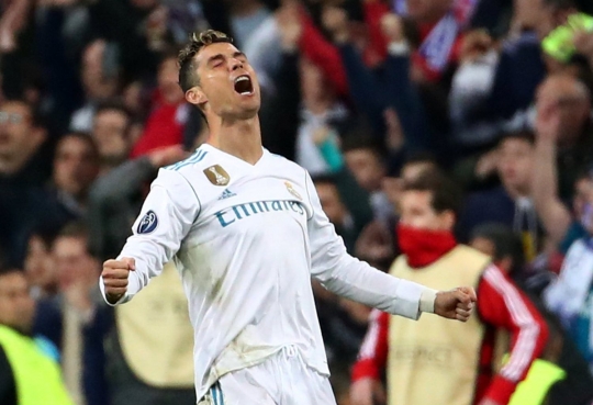 Luapan kegembiraan pemain Real Madrid usai tahan imbang Bayern Munich