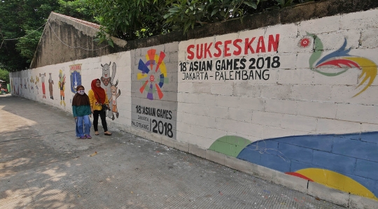 Warna-warni mural Asian Games 2018 di Jati Padang