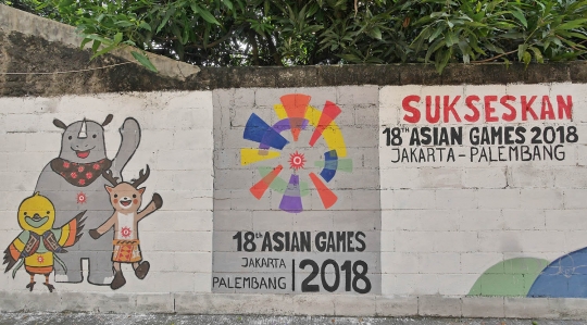Warna-warni mural Asian Games 2018 di Jati Padang