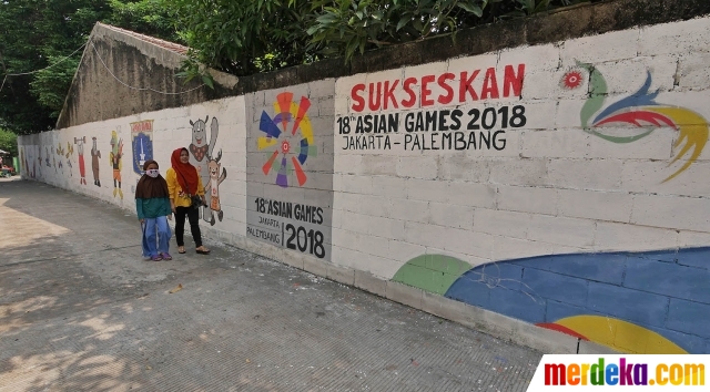 Foto : Warna-warni mural Asian Games 2018 di Jati Padang 