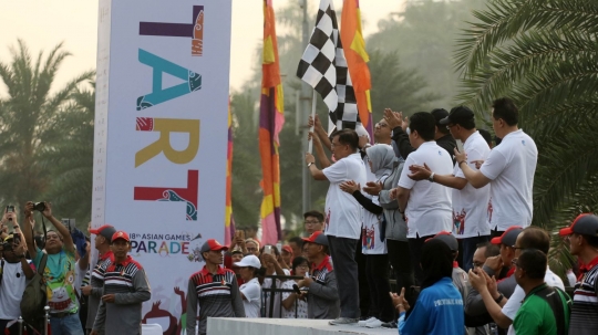 Jusuf Kalla lepas Parade Asian Games 2018 di Monas