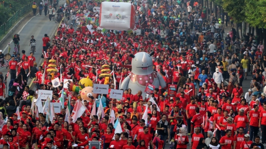 Kemeriahan Parade Asian Games 2018 di CFD