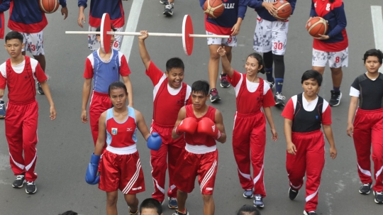 Kemeriahan Parade Asian Games 2018 di CFD