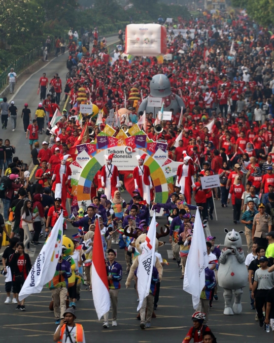 Kemeriahan Parade Asian Games 2018 di CFD