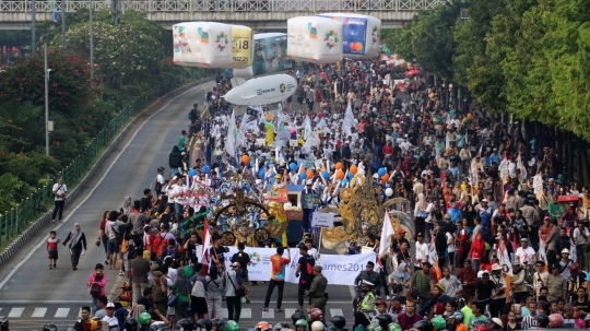 Kemeriahan Parade Asian Games 2018 di CFD